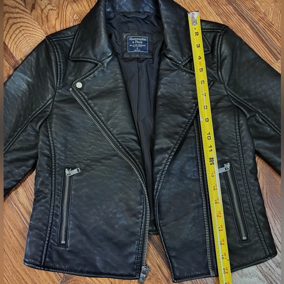 Abercrombie & Fitch Black Faux Leather Moto Jacket - Picture 6 of 9